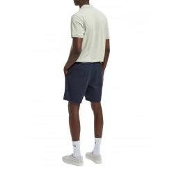 Bermuda Selected Homme En Coton Biologique Mélangé Bleu Marine -Passons à la mode masculine ! 100055 131161vt short selected coupe chino en coton biologique stretch bleu marine uni a double poches arrieres passepoilees 02 2 600x600