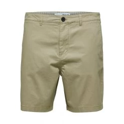 Bermuda Selected Homme En Coton Biologique Mélangé Beige