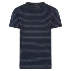 T-shirt Col Rond Selected En Coton Biologique Mélangé Bleu Marine à Rayures