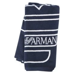 Serviette De Bain Emporio Armani En Coton Bleu Marine -Passons à la mode masculine ! 100373 129759vt serviette de bain emporio armani en coton bleu marine 02 600x600