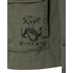 Parka Schott Régular Kaki Avec Manches Longues Et Col Montant -Passons à la mode masculine ! 100648 128450vt parka schott regular kaki avec manches longues et col montant 06 600x600