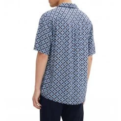 Chemise Coup Droite Manches Courtes Tom Tailor Bleue à Motifs Rosas All-over -Passons à la mode masculine ! 100794 128022vt chemise coup droite manches courtes tom tailor bleue a motifs rosas all over 04 600x600
