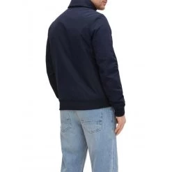 Blouson Manches Longues Col Montant Tom Tailor Bleu Marine -Passons à la mode masculine ! 100837 127926vt blouson tom tailor droite avec manches longues et col montant marine 05 600x600