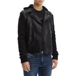 Veste à Capuche Style Perfecto Bi-matière Calvin Klein Noire -Passons à la mode masculine ! 101475 126291vt veste a capuche style perfecto bi matiere calvin klein noire 05 600x600