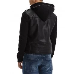 Veste à Capuche Style Perfecto Bi-matière Calvin Klein Noire -Passons à la mode masculine ! 101475 126291vt veste a capuche style perfecto bi matiere calvin klein noire 06 600x600