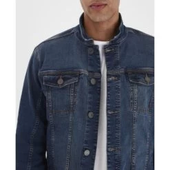 Blend Veste Indigo Homme Denim En Coton Coupe Droite Avec Effet Délavé -Passons à la mode masculine ! 101581 105821vt veste indigo homme denim en coton coupe droite avec effet delave 04 600x600