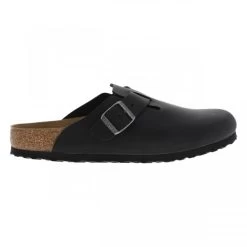Birkenstock Mules Boston Fermées En Talon Plat Et Boucle à Ardillon Cuir Noir