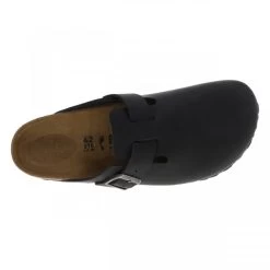 Birkenstock Mules Boston Fermées En Talon Plat Et Boucle à Ardillon Cuir Noir -Passons à la mode masculine ! 101691 15602ch mules boston fermees en talon plat et boucle a ardillon cuir noir 05 600x600
