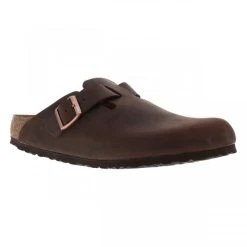 Birkenstock Mules Boston Fermées En Cuir Marron Avec Talon Plat Et Boucle à Ardillon -Passons à la mode masculine ! 101692 15603ch mules boston fermees en cuir marron avec talon plat et boucle a ardillon 02 600x600