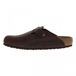 Birkenstock Mules Boston Fermées En Cuir Marron Avec Talon Plat Et Boucle à Ardillon -Passons à la mode masculine ! 101692 15603ch mules boston fermees en cuir marron avec talon plat et boucle a ardillon 03 600x600