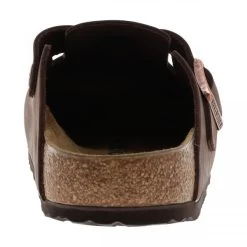 Birkenstock Mules Boston Fermées En Cuir Marron Avec Talon Plat Et Boucle à Ardillon -Passons à la mode masculine ! 101692 15603ch mules boston fermees en cuir marron avec talon plat et boucle a ardillon 04 600x600