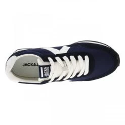 Baskets Jack & Jones Bleu Marine à Lacets Plats -Passons à la mode masculine ! 101883 16014ch baskets jack et jone a lacets plats avec logo bleues marine 05 600x600