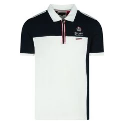 Polo En Maille Piquée Delahaye Bleu Marine Avec Manches Courtes Et Col Zippé