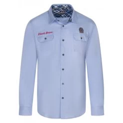 Chemise Delahaye Ciel Avec Manches Longues Et Col Français