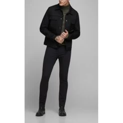 Jack & Jones Jean Coupe Slim Jack&Jones En Coton Mélangé Noir -Passons à la mode masculine ! 102853 92569vt jean coupe slim jacketjones en coton melange noir 04 600x600