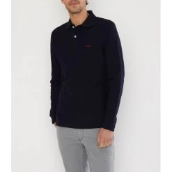 Polo Manches Longues Mise Au Green En Coton Bleu Marine -Passons à la mode masculine ! 103049 134397vt polo manches longues mise au green en coton bleu marine 03 600x600