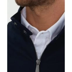 Blouson Bomber Zippé M.A.G. Corner En Coton Bleu Marine -Passons à la mode masculine ! 103259 133552vt blouson bomber zippe mag corner en coton bleu marine 05 600x600