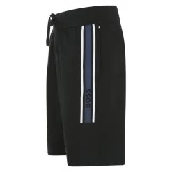 Short De Jogging Boss En Coton Noir Avec Bandes Latérales Colorées -Passons à la mode masculine ! 103594 136206vt short de jogging boss en coton noir avec bandes laterales colorees 03 600x600