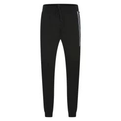 Pantalon De Jogging Boss En Coton Noir Avec Bandes Latérales Colorées