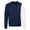 Le Coq Sportif Sweat Col Rond Coq Sportif En Coton Mélangé Bleu Marine Avec Logo Tricolore Brodé -Passons à la mode masculine ! 103608 137932vt sweat col rond coq sportif en coton melange bleu marine avec logo tricolore brode 01 600x600