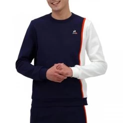 Le Coq Sportif Sweat Col Rond Coq Sportif En Coton Mélangé Bleu Marine Avec Logo Tricolore Brodé -Passons à la mode masculine ! 103608 137932vt sweat col rond coq sportif en coton melange bleu marine avec logo tricolore brode 03 600x600