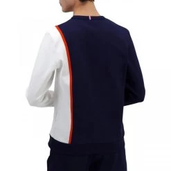 Le Coq Sportif Sweat Col Rond Coq Sportif En Coton Mélangé Bleu Marine Avec Logo Tricolore Brodé -Passons à la mode masculine ! 103608 137932vt sweat col rond coq sportif en coton melange bleu marine avec logo tricolore brode 04 600x600