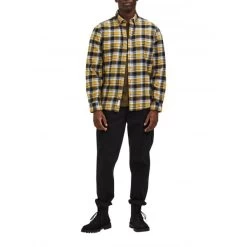Chemise Selected Jaune à Carreaux Regular Fit Avec Manches Longues Et Col Américain -Passons à la mode masculine ! 104042 139633vt chemise selected regular avec manches longues et col americain jaune carreaux 04 600x600