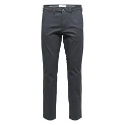 Pantalon Selected Miles Flex Coton Biologique Slim Anthracite