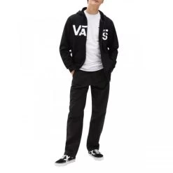 Sweat Vans Noir Coupe Droite Zippée Avec Manches Longues Et Col à Capuche -Passons à la mode masculine ! 104255 139375vt sweat vans droite avec manches longues et col a capuche noir 04 600x600