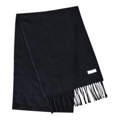 Écharpe Serge Blanco Play En Feutrine De Laine Mélangée Noire Unie à Franges