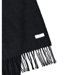 Écharpe Serge Blanco Play En Feutrine De Laine Mélangée Noire Unie à Franges -Passons à la mode masculine ! 104287 139319vt echarpe serge blanco play en feutrine de laine melangee noire unie a franges 03 600x600