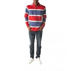 Polo Serge Blanco Play 100% Coton Tricolore à Larges Rayures, Coupe Droite Et Col 3 Boutons -Passons à la mode masculine ! 104301 139305vt polo serge blanco play 100 coton tricolore a larges rayures coupe droite et col 3 boutons 02 600x600