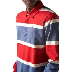 Polo Serge Blanco Play 100% Coton Tricolore à Larges Rayures, Coupe Droite Et Col 3 Boutons -Passons à la mode masculine ! 104301 139305vt polo serge blanco play 100 coton tricolore a larges rayures coupe droite et col 3 boutons 05 600x600