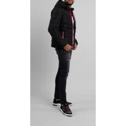 Doudoune Redskins Droite Avec Manches Longues Et Col à Capuche Noire -Passons à la mode masculine ! 104368 139233vt doudoune redskins droite avec manches longues et col a capuche noire 03 600x600