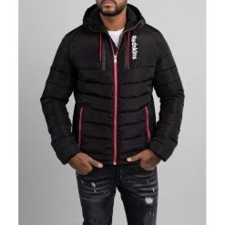 Doudoune Redskins Droite Avec Manches Longues Et Col à Capuche Noire -Passons à la mode masculine ! 104368 139233vt doudoune redskins droite avec manches longues et col a capuche noire 07 600x600