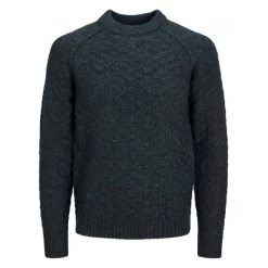 JACK&JONES Premium Pull Col Rond Premium Soren Structure Knit Mock Neck Bleu