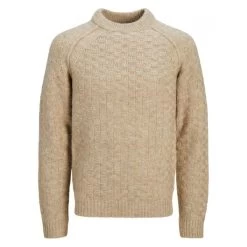 JACK&JONES Premium Pull Col Rond Premium Soren Structure Knit Mock Neck Beige
