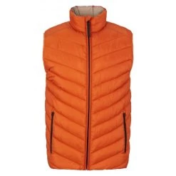 Doudoune Sans Manches Avec Col Montant Zippé Et Coupe Droite Tom Tailor Orange