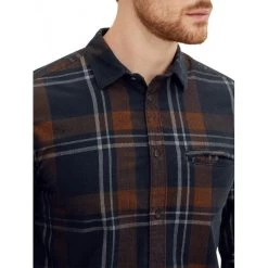 Chemise Droite Tom Tailor En Coton Bleu Marine à Carreaux Avec Manches Longues Et Col Italien -Passons à la mode masculine ! 104597 138776vt chemise droite tom tailor en coton avec manches longues et col italien bleu marine a carreaux 04 600x600