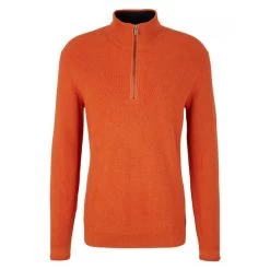 Pull Tom Tailor Coton Droite Avec Manches Longues Et Col Camionneur Orange