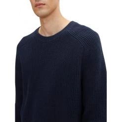 Pull Col Rond Tom Tailor En Coton Avec Manches Longues Bleu Marine -Passons à la mode masculine ! 104618 138755vt pull col rond tom tailor en coton avec manches longues bleu marine 04 600x600