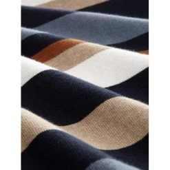 Pull Col Rond Tom Tailor En Coton Bleu Marine Rayé -Passons à la mode masculine ! 104621 138752vt pull tom tailor coton droite avec manches longues et col rond marine raye 05 600x600