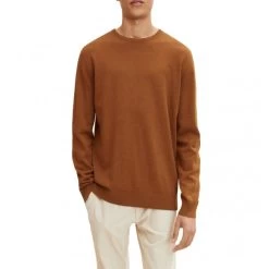 Pull Col Rond Tom Tailor En Coton Camel -Passons à la mode masculine ! 104626 138747vt pull tom tailor coton droite avec manches longues et col rond camel 04 600x600