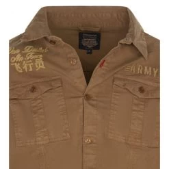 Chemise à Col Français Von Dutch En Coton Camel Avec Broderies Poitrine -Passons à la mode masculine ! 104661 138712vt chemise a col francais von dutch en coton camel avec broderies poitrine 03 600x600