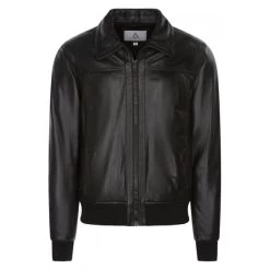 Blouson Serge Pariente En Cuir De Mouton Avec Manches Longues Et Col Teddy Noir