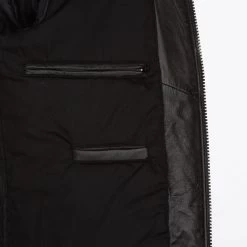 Blouson Serge Pariente En Cuir De Mouton Avec Manches Longues Et Col Teddy Noir -Passons à la mode masculine ! 104708 138445vt blouson serge pariente en cuir de mouton avec manches longues et col teddy noir 03 600x600