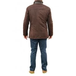 Parka à Col Montant En Fausse Fourrure Amovible Coupe Droite Hafnium Marron -Passons à la mode masculine ! 104710 138267vt parka a col montant en fausse fourrure amovible coupe droite hafnium marron 04 600x600