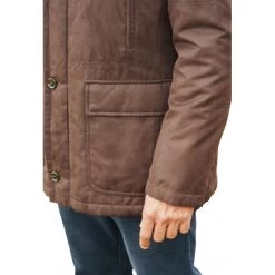 Parka à Col Montant En Fausse Fourrure Amovible Coupe Droite Hafnium Marron -Passons à la mode masculine ! 104710 138267vt parka a col montant en fausse fourrure amovible coupe droite hafnium marron 06 600x600