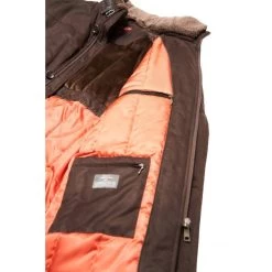 Parka à Col Montant En Fausse Fourrure Amovible Coupe Droite Hafnium Marron -Passons à la mode masculine ! 104710 138267vt parka a col montant en fausse fourrure amovible coupe droite hafnium marron 07 600x600