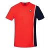 Le Coq Sportif T-shirt Col Rond Coq Sportif En Coton Rouge Avec Logo Iconique Brodé Et Parties Bicolores